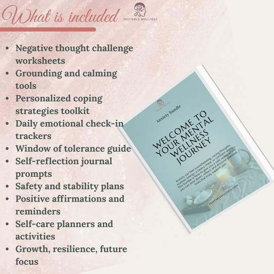 Anxiety Relief Printable Bundle 70+ Pages for Calm and Clarity