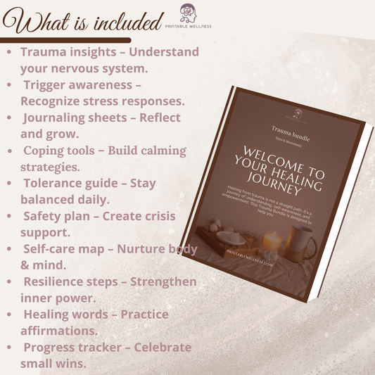 Trauma Healing Printable Bundle 70+ Pages for Recovery and Growth