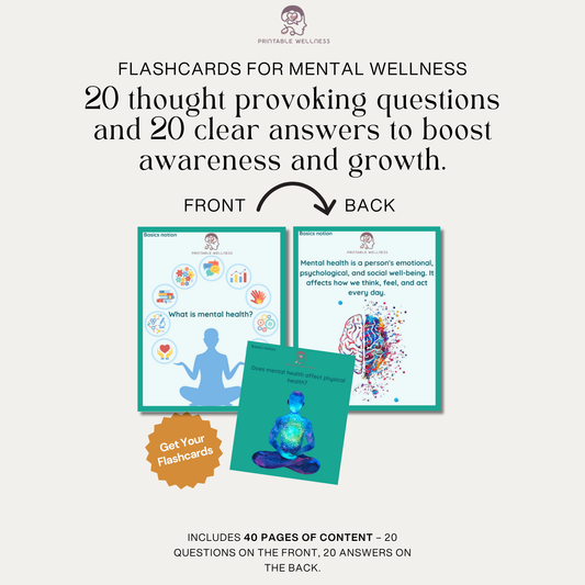 Self Help Flashcards 20 Cards with Guided Answers